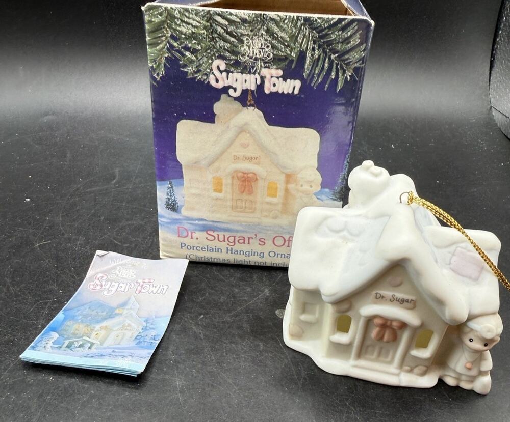 Precious Moments Sugar Town DR. Sugars Office Porcelain Christmas Ornament 53D